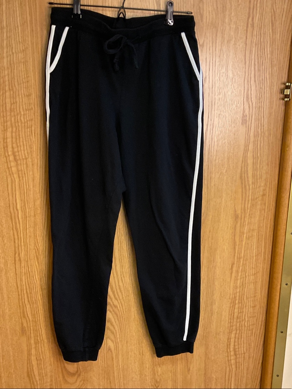 ASOS Black Track Joggers with White Side Stripe